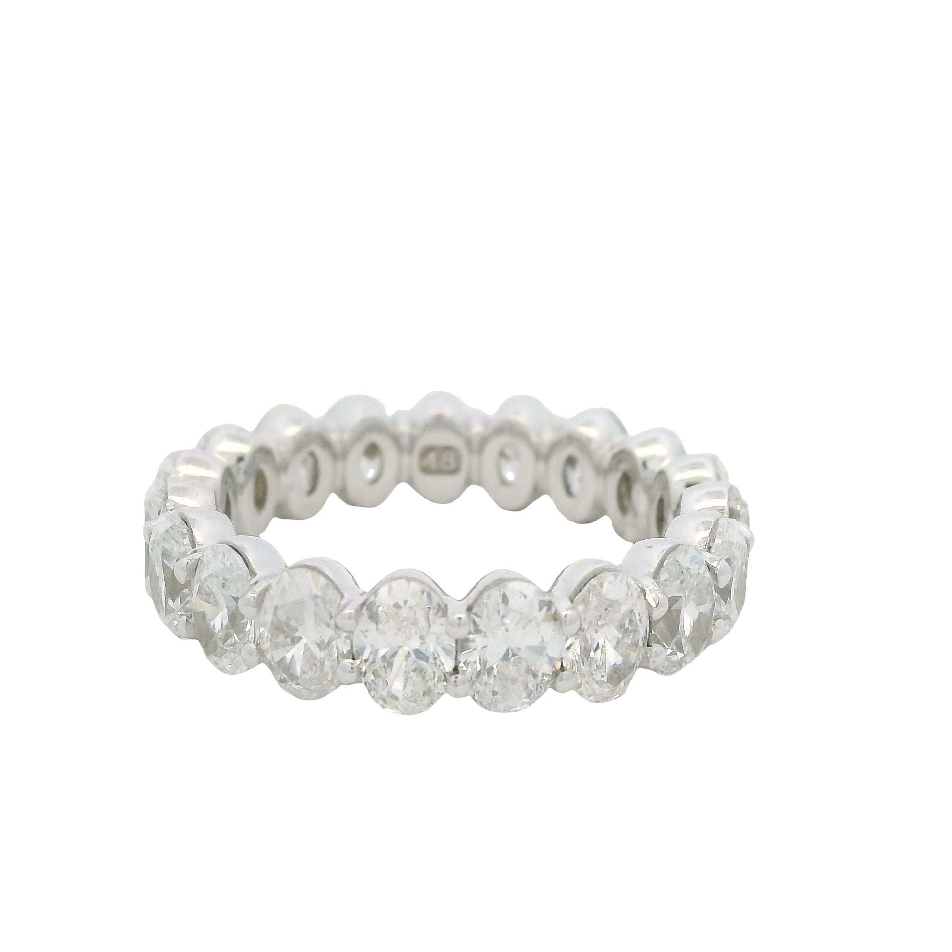 18K White Gold Natural Oval Cut Diamond Eternity Band