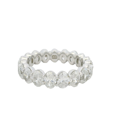 18K White Gold Natural Oval Cut Diamond Eternity Band