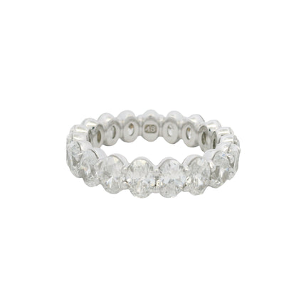 18K White Gold Natural Oval Cut Diamond Eternity Band