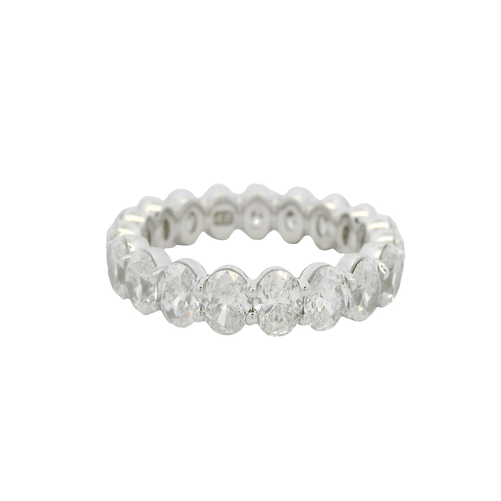 18K White Gold Natural Oval Cut Diamond Eternity Band