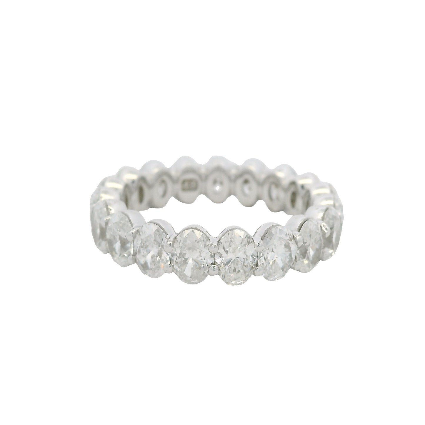 18K White Gold Natural Oval Cut Diamond Eternity Band