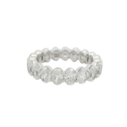 18K White Gold Natural Oval Cut Diamond Eternity Band