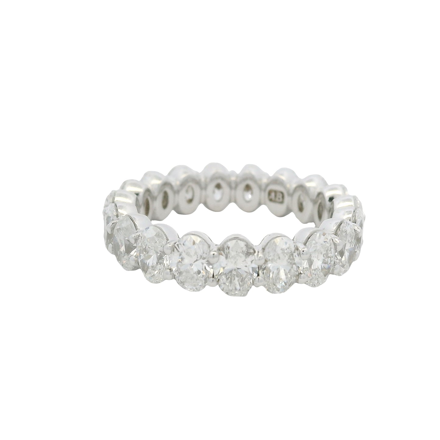 18K White Gold Natural Oval Cut Diamond Eternity Band