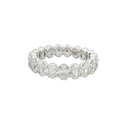 18K White Gold Natural Oval Cut Diamond Eternity Band