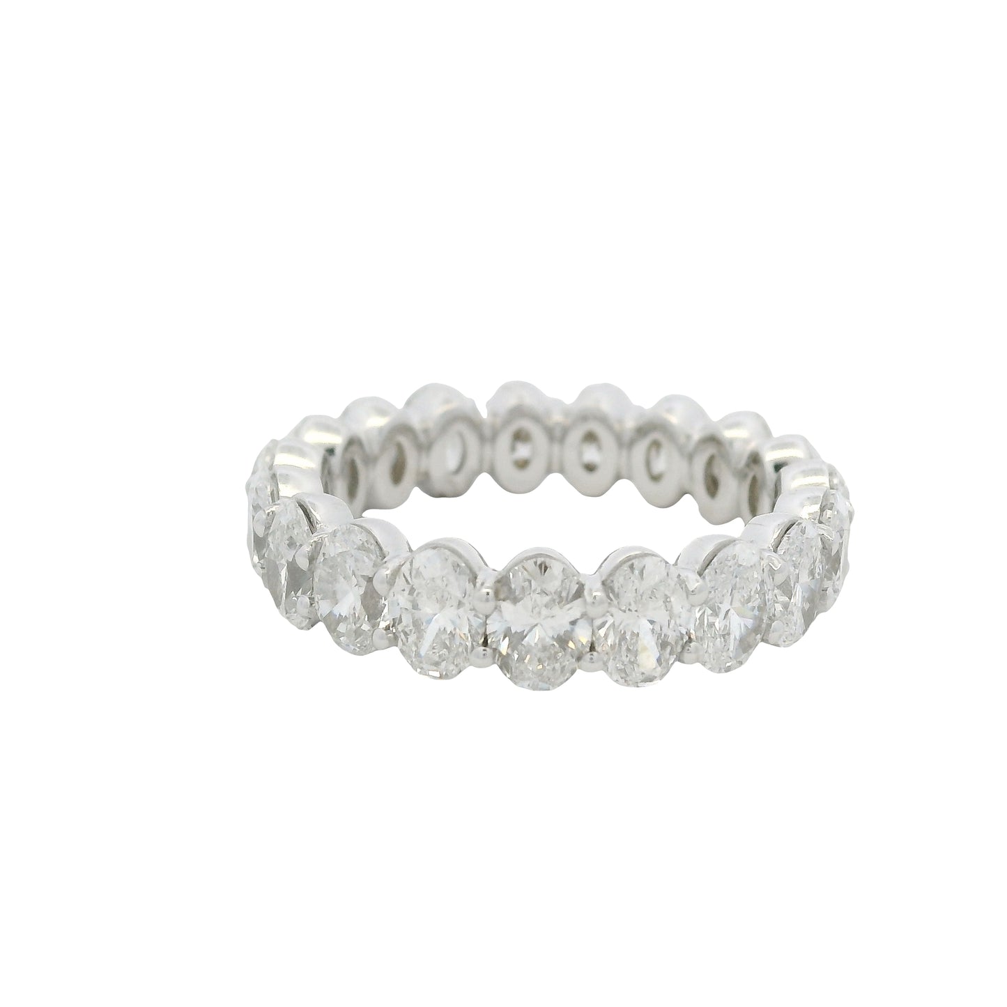 18K White Gold Natural Oval Cut Diamond Eternity Band