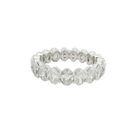18K White Gold Natural Oval Cut Diamond Eternity Band