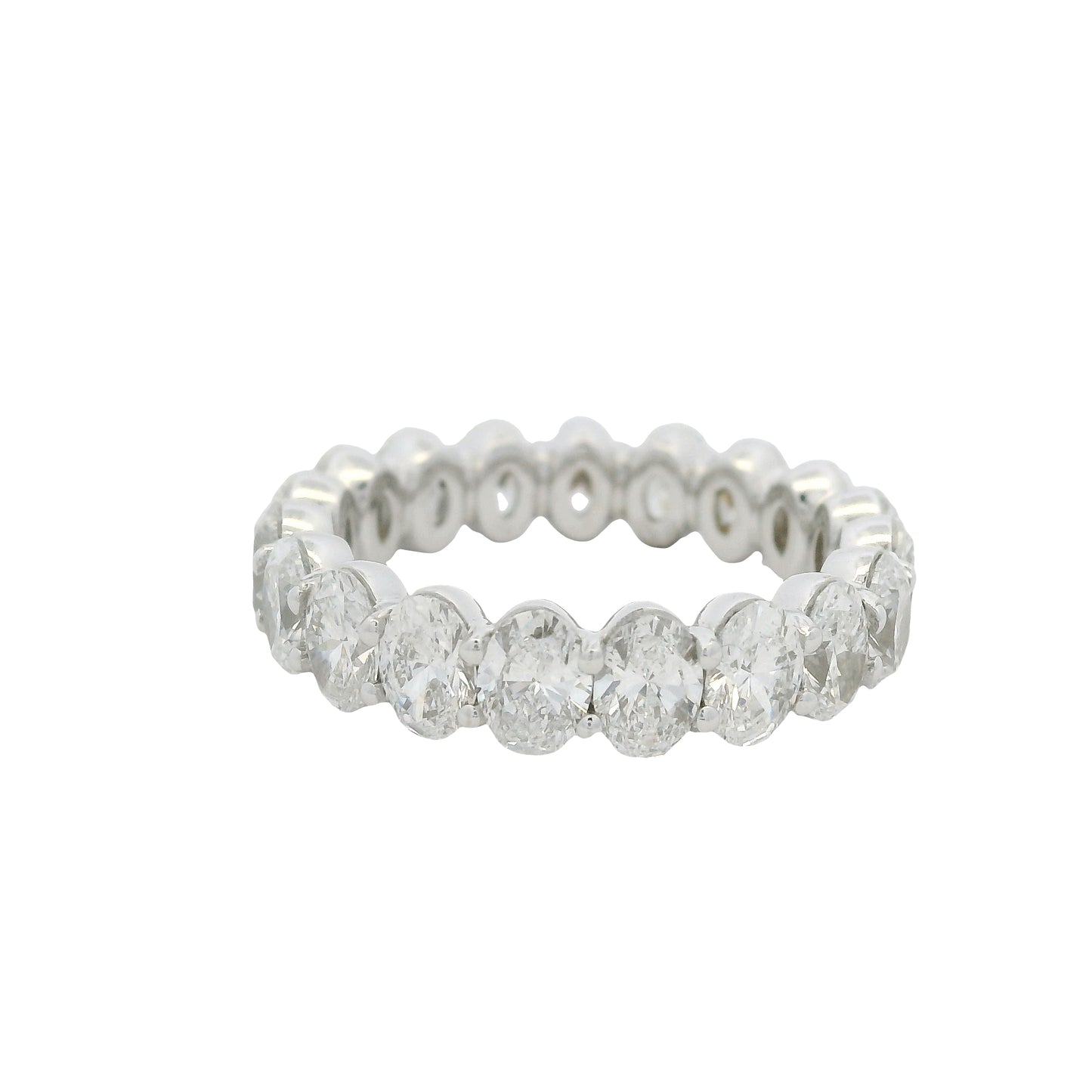 18K White Gold Natural Oval Cut Diamond Eternity Band