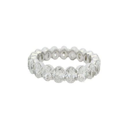 18K White Gold Natural Oval Cut Diamond Eternity Band