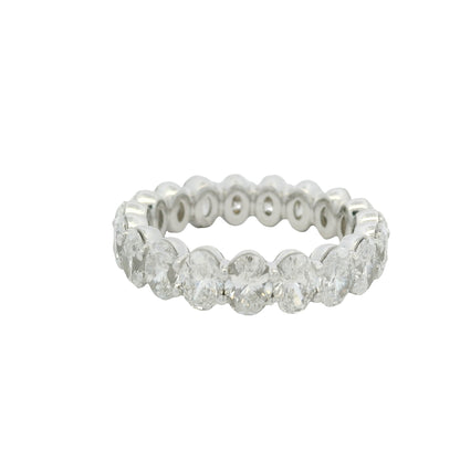 18K White Gold Natural Oval Cut Diamond Eternity Band