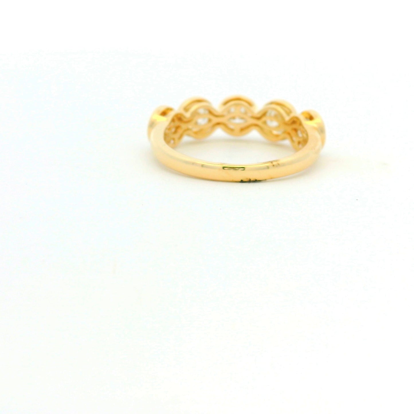 14k Yellow Gold Natural 1.75 Carat Round Brilliant Diamond 5 Stone Bezel Set Ring