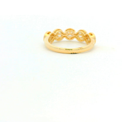 14k Yellow Gold Natural 1.75 Carat Round Brilliant Diamond 5 Stone Bezel Set Ring