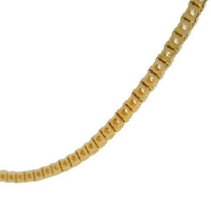 14k Yellow Gold Natural 6.30 Carat Round Brilliant Cut Diamond Tennis Necklace