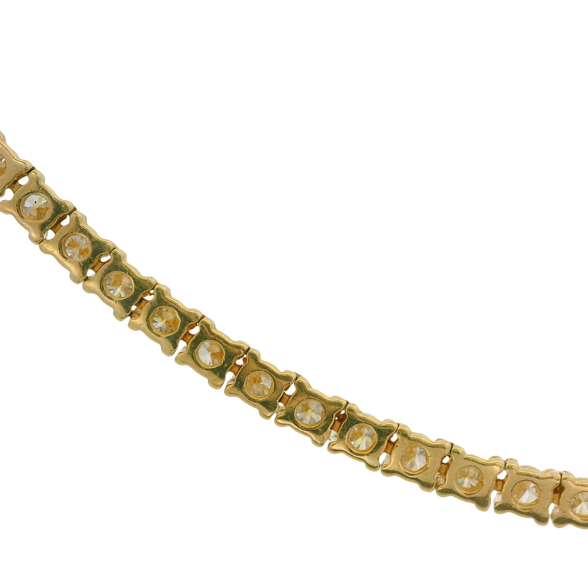 14k Yellow Gold Natural 6.30 Carat Round Brilliant Cut Diamond Tennis Necklace — product photo 7