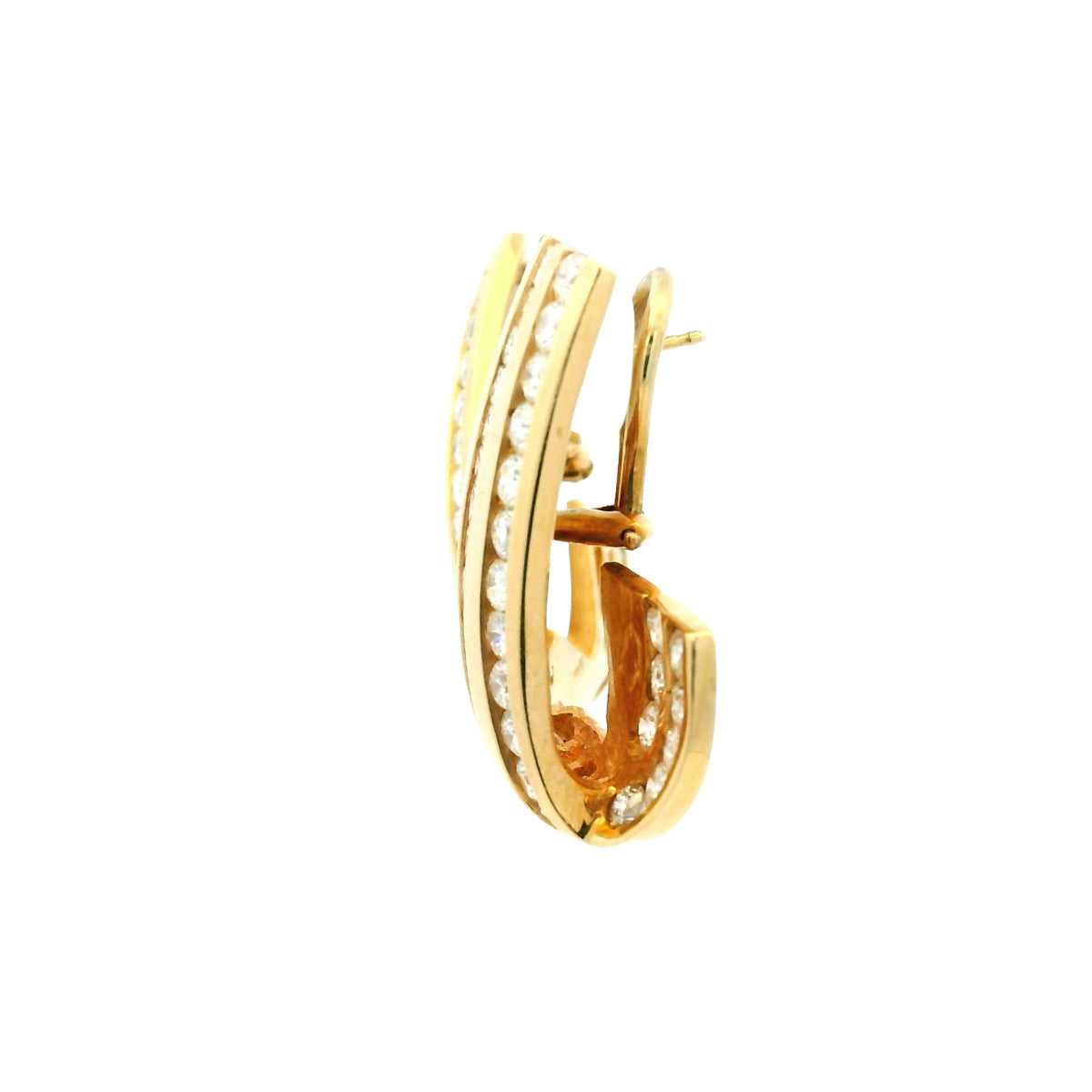 14K Yellow Gold Natural 7.0 Carat Round & Princess Cut Diamond Earrings