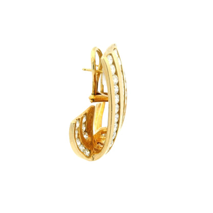 14K Yellow Gold Natural 7.0 Carat Round & Princess Cut Diamond Earrings