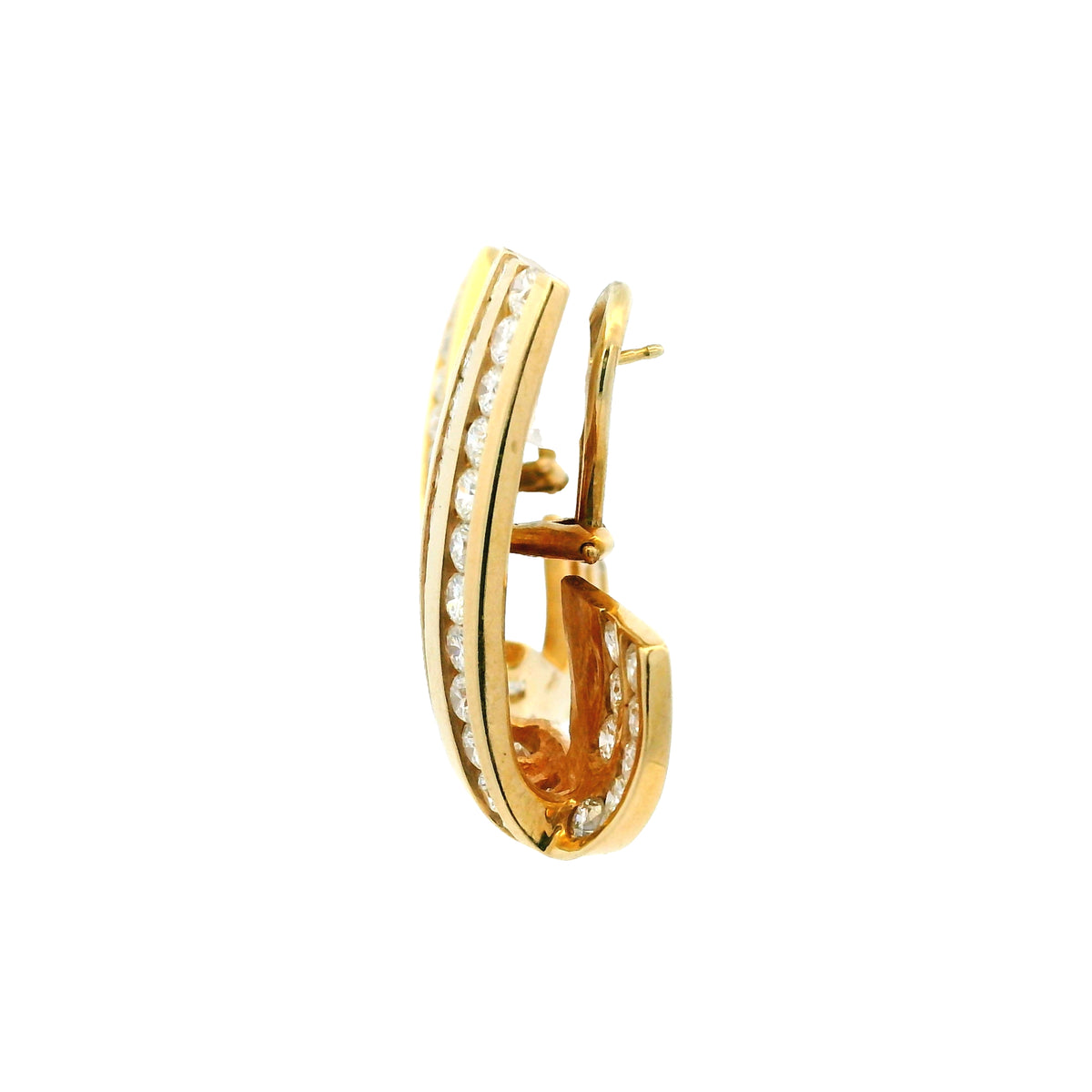 14K Yellow Gold Natural 7.0 Carat Round & Princess Cut Diamond Earrings