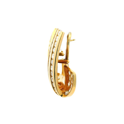 14K Yellow Gold Natural 7.0 Carat Round & Princess Cut Diamond Earrings