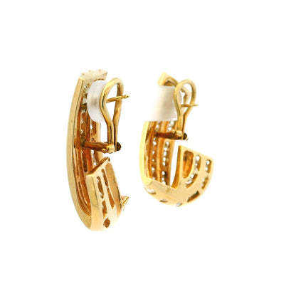 14K Yellow Gold Natural 7.0 Carat Round & Princess Cut Diamond Earrings