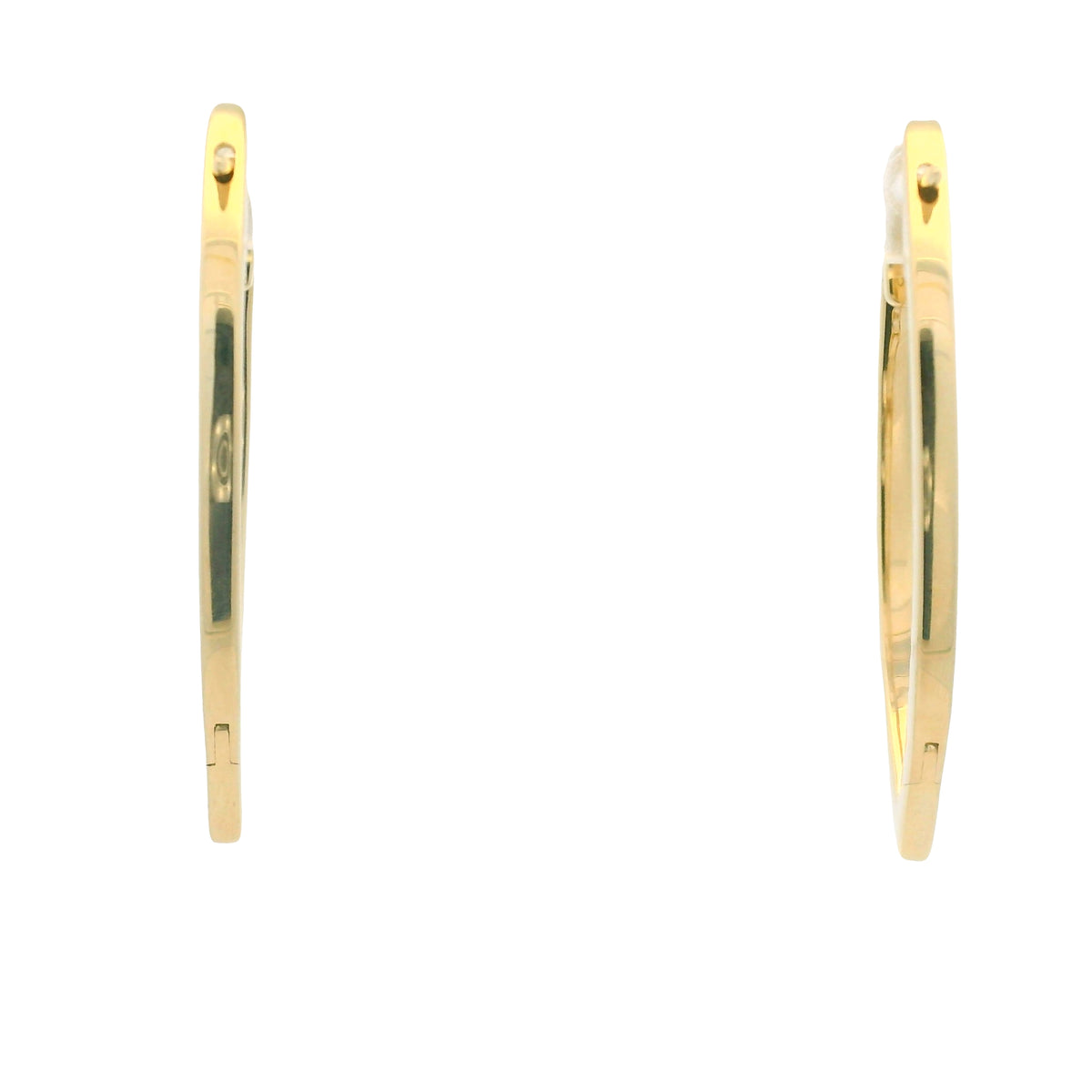 14K Yellow Gold Natural Round Brilliant Diamond Pointed Hoop Earrings — product photo 19