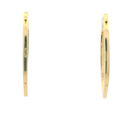 14K Yellow Gold Natural Round Brilliant Diamond Pointed Hoop Earrings