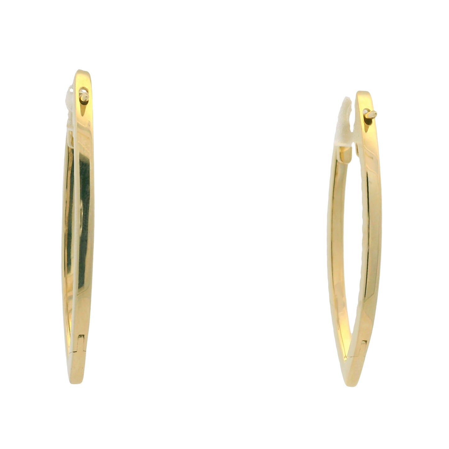 14K Yellow Gold Natural Round Brilliant Diamond Pointed Hoop Earrings
