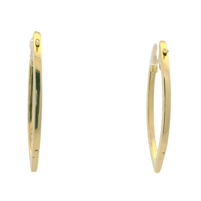 14K Yellow Gold Natural Round Brilliant Diamond Pointed Hoop Earrings