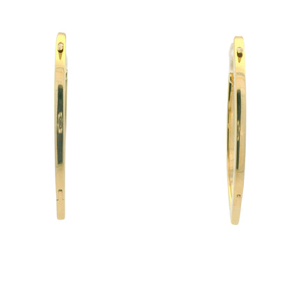 14K Yellow Gold Natural Round Brilliant Diamond Pointed Hoop Earrings