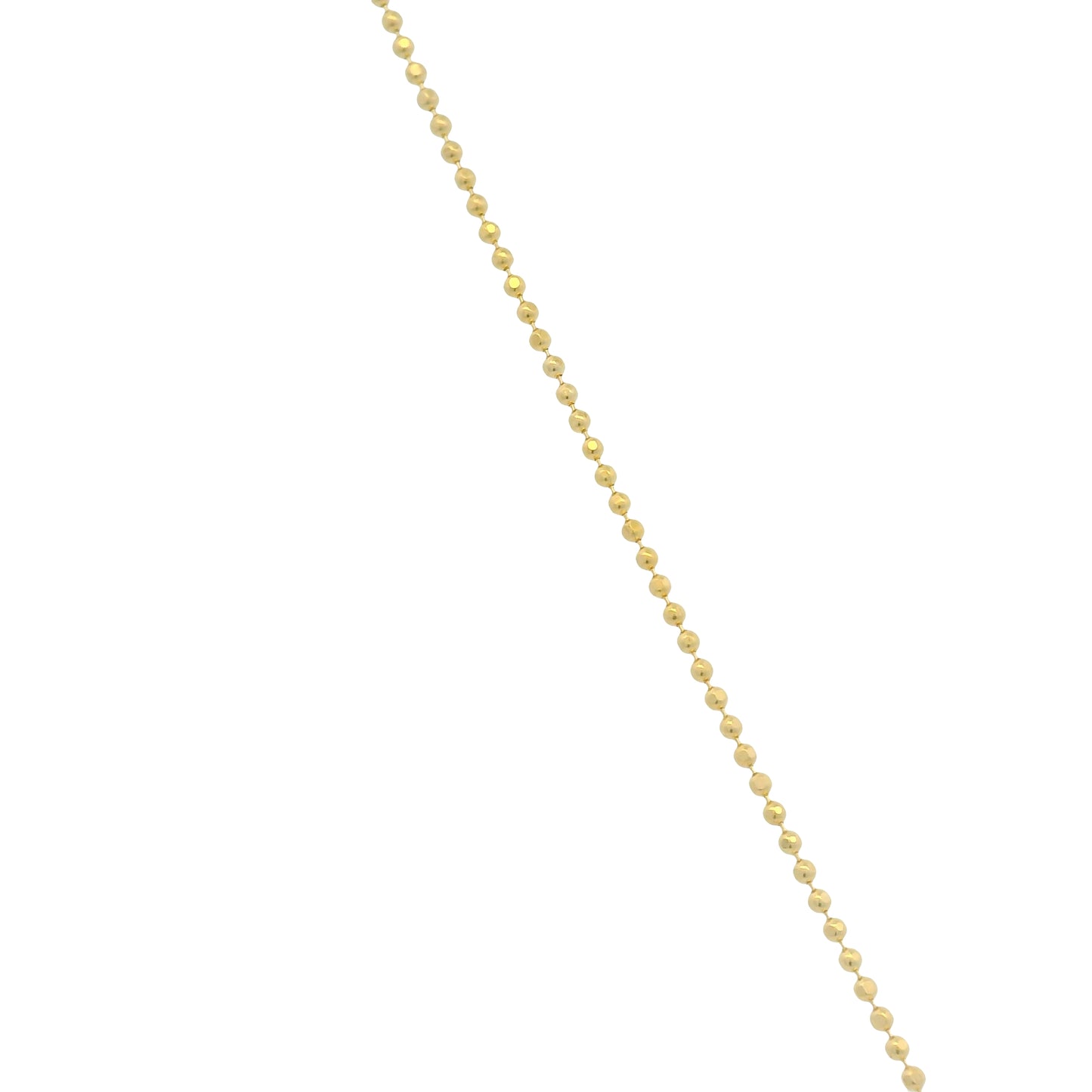 14K Yellow Gold Natural Diamond Pavé Heart Disc Pendant Beaded Necklace