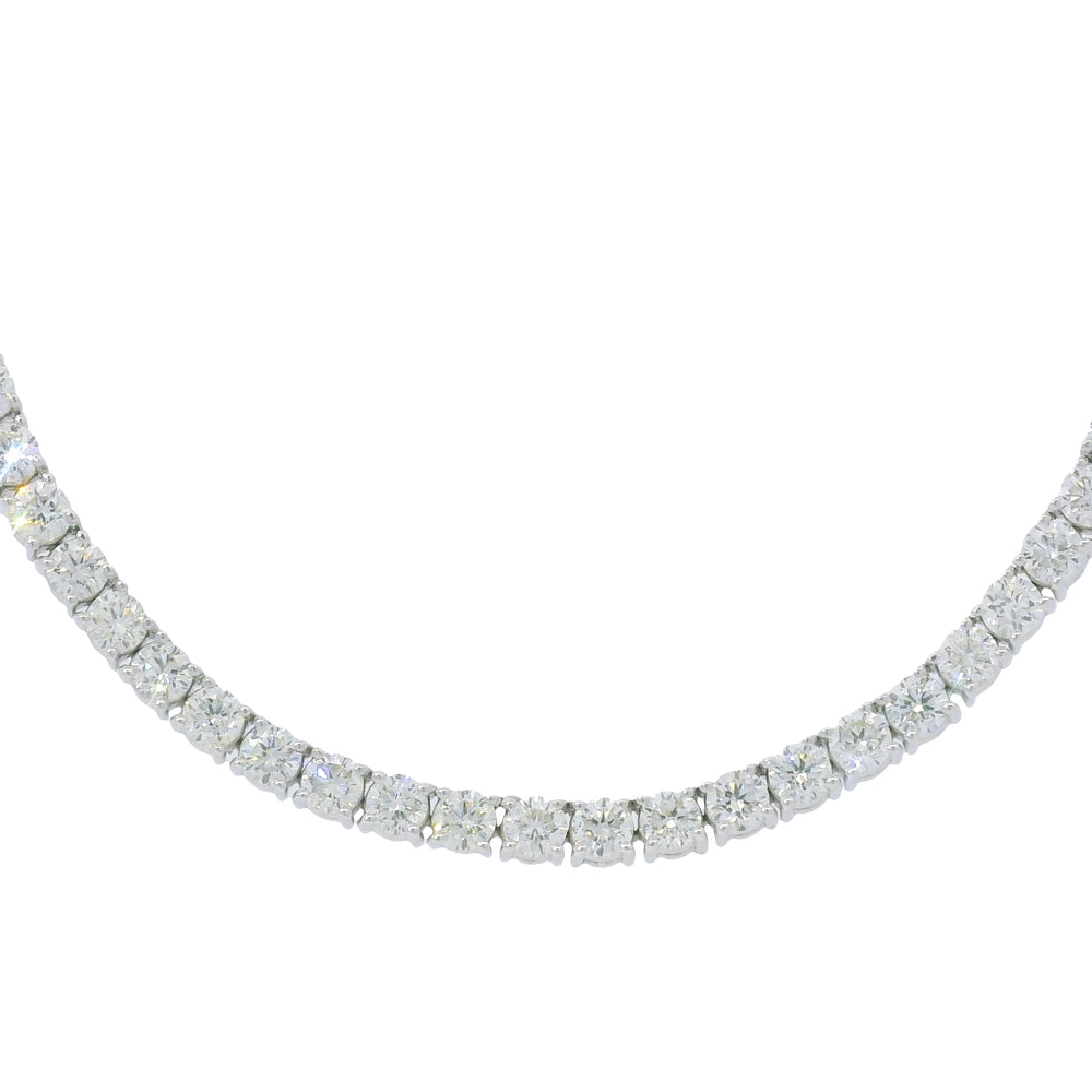 14k White Gold Natural 17.76 Carat Diamond Tennis Necklace — product photo 1