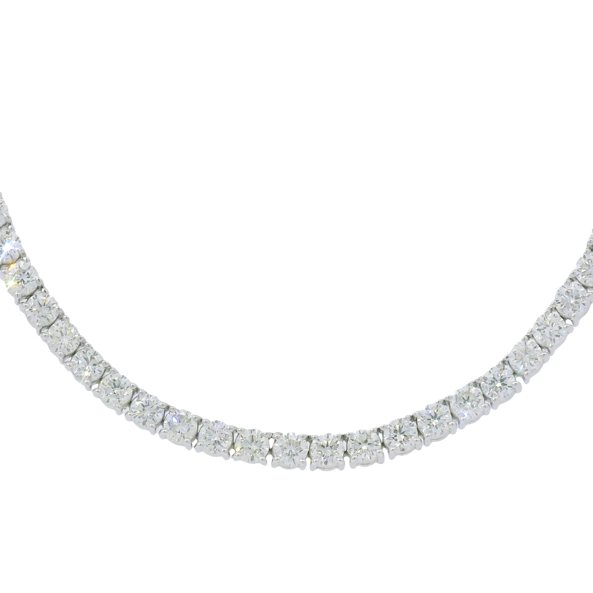 14k White Gold Natural 17.76 Carat Diamond Tennis Necklace — product photo 1