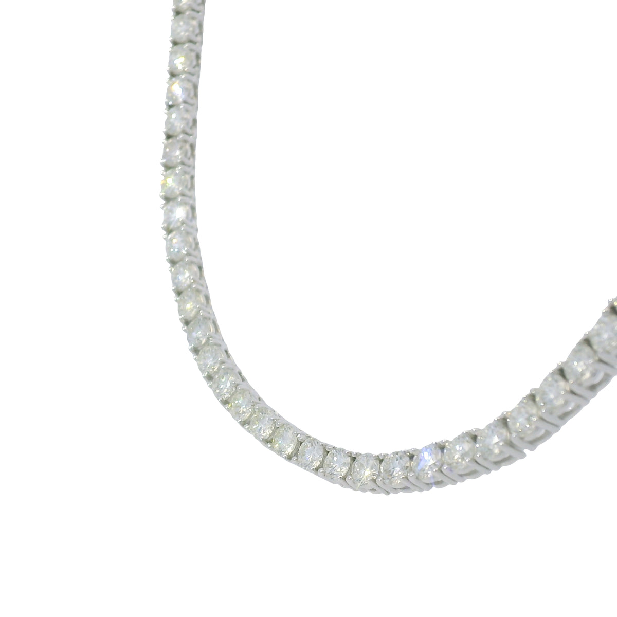 14k White Gold Natural 17.76 Carat Diamond Tennis Necklace — product photo 9