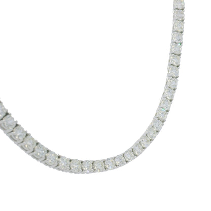 14k White Gold Natural 17.76 Carat Diamond Tennis Necklace