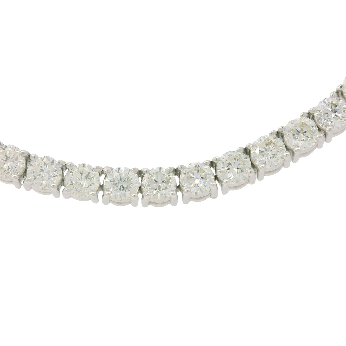 14k White Gold Natural 17.76 Carat Diamond Tennis Necklace — product photo 8