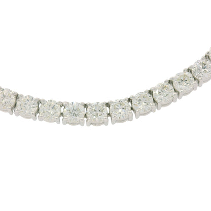 14k White Gold Natural 17.76 Carat Diamond Tennis Necklace