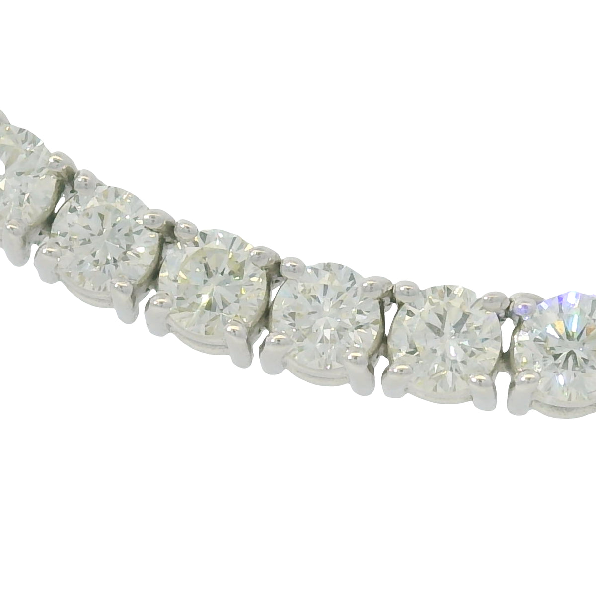 14k White Gold Natural 17.76 Carat Diamond Tennis Necklace — product photo 3
