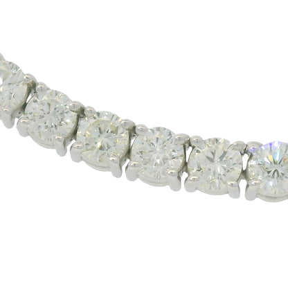 14k White Gold Natural 17.76 Carat Diamond Tennis Necklace