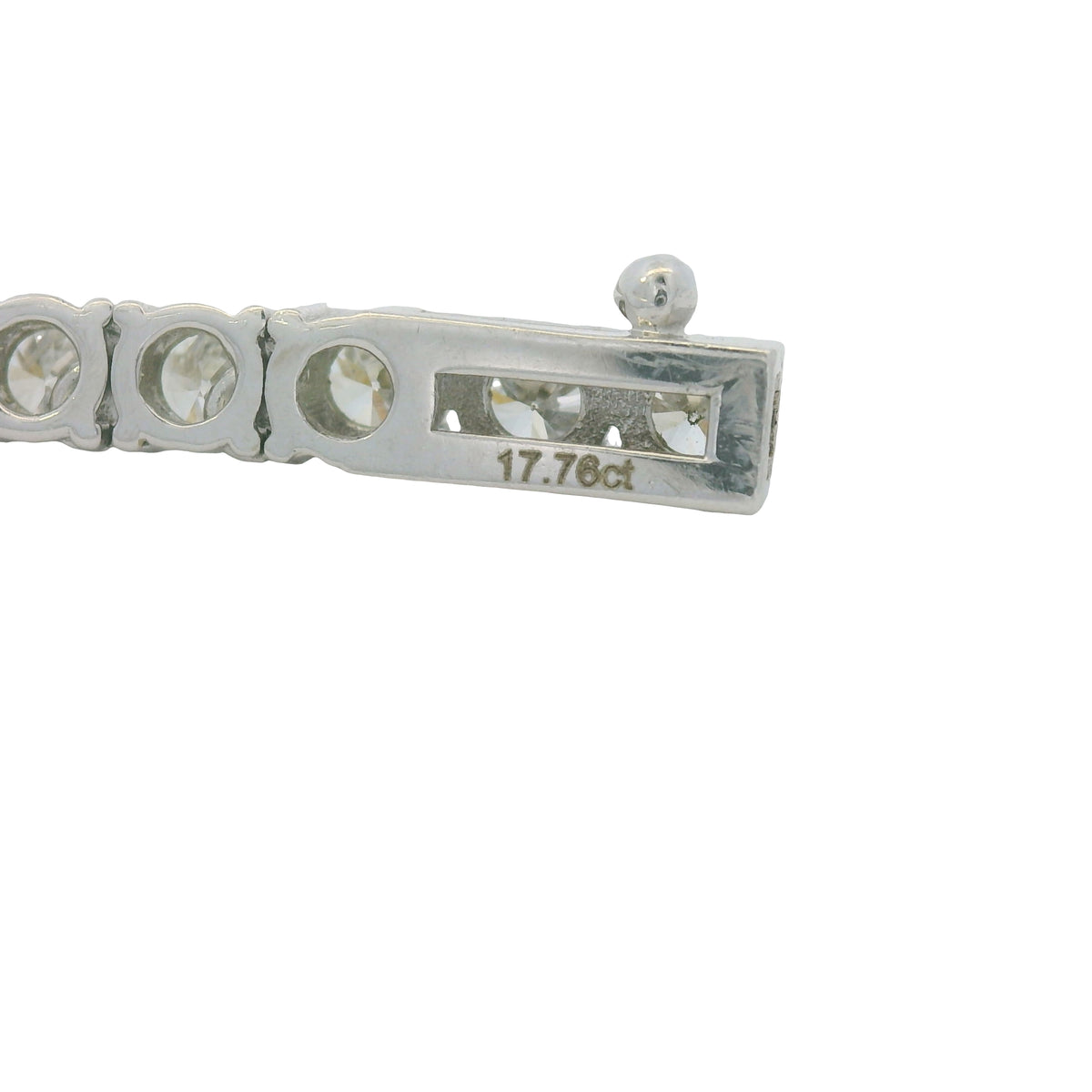 14k White Gold Natural 17.76 Carat Diamond Tennis Necklace — product photo 4