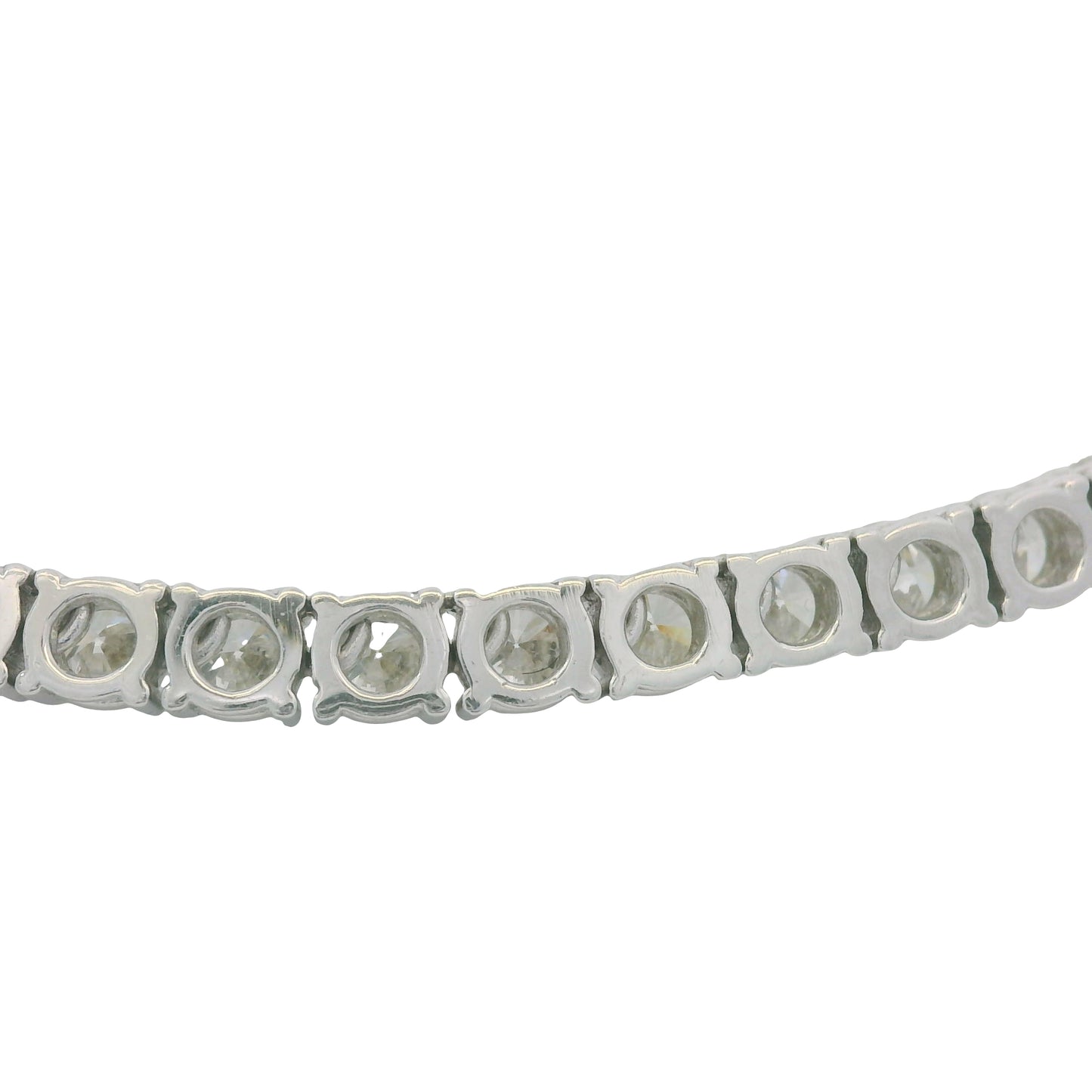 14k White Gold Natural 17.76 Carat Diamond Tennis Necklace