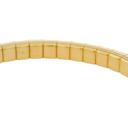14K Yellow Natural 11.62 Carat Round Brilliant Diamond Stretch Bangle Bracelet