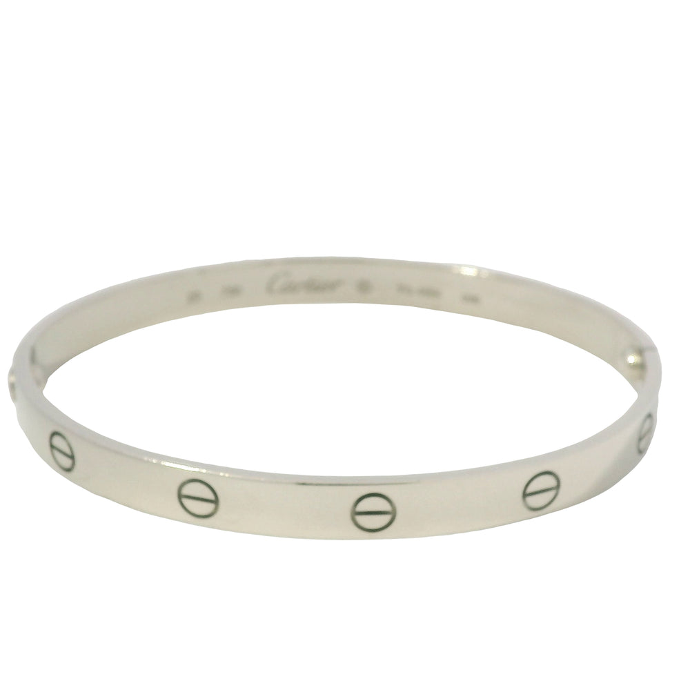 Cartier LOVE 18k White Gold Classic Model Size 20 Bangle Bracelet — product photo 1