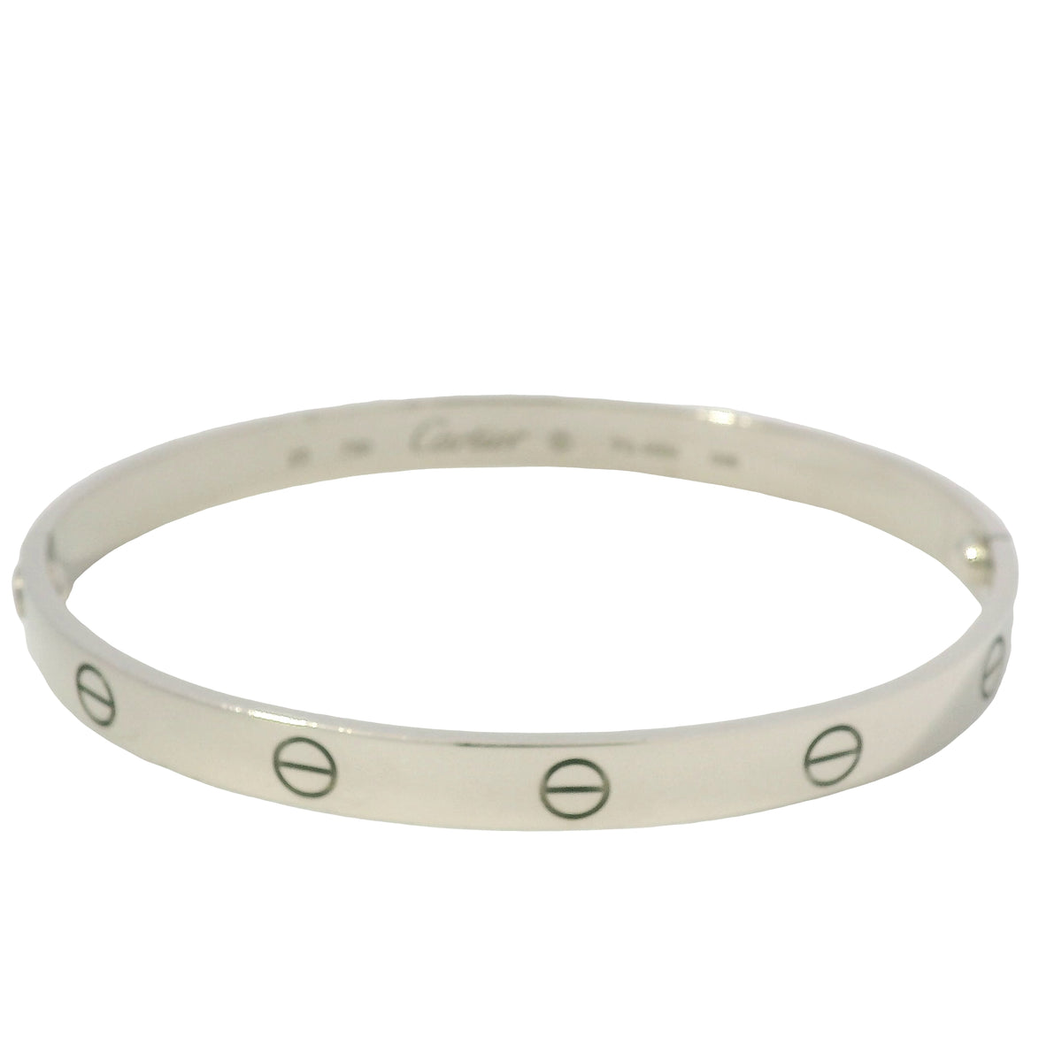Cartier LOVE 18k White Gold Classic Model Size 20 Bangle Bracelet — product photo 1
