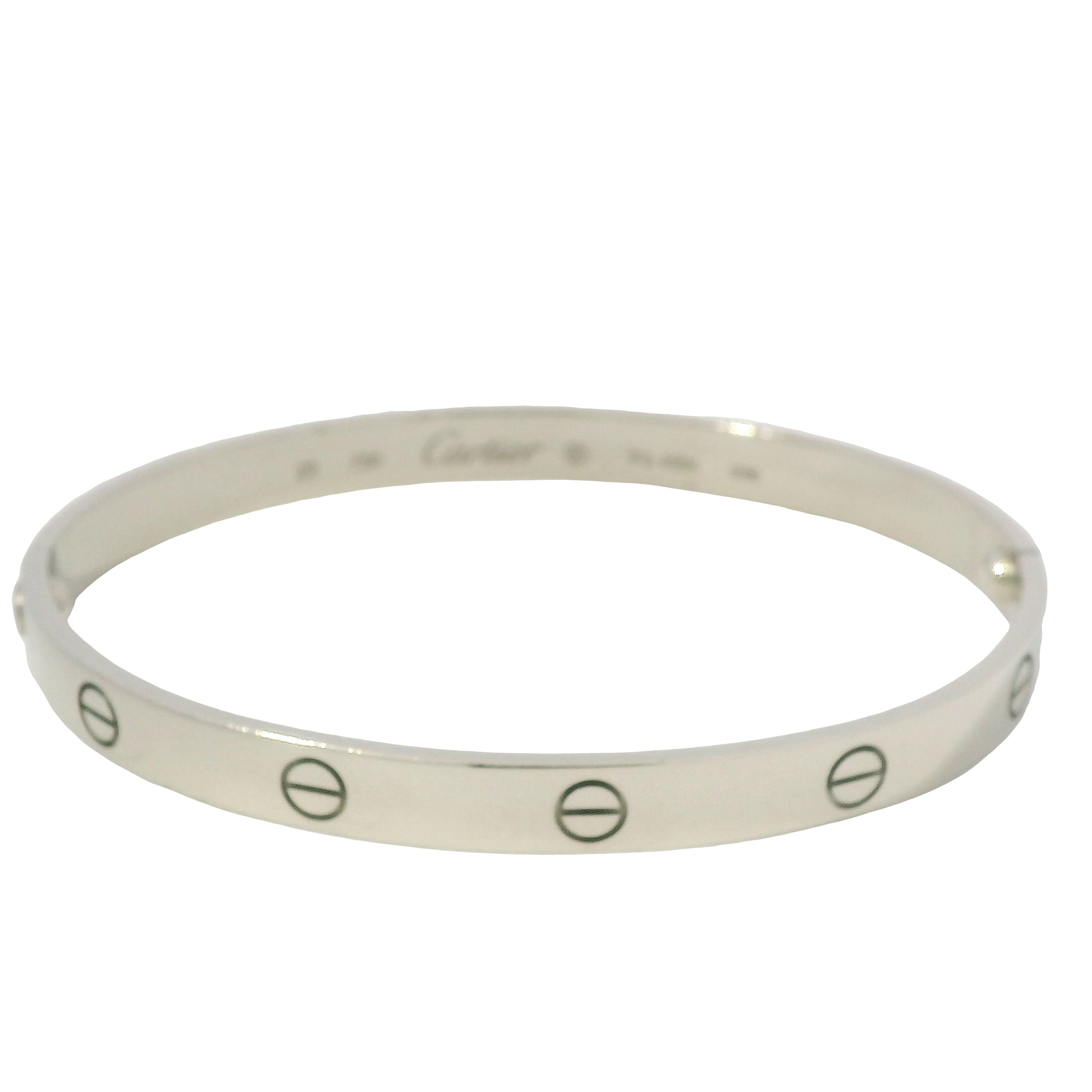 Cartier LOVE 18k White Gold Classic Model Size 20 Bangle Bracelet