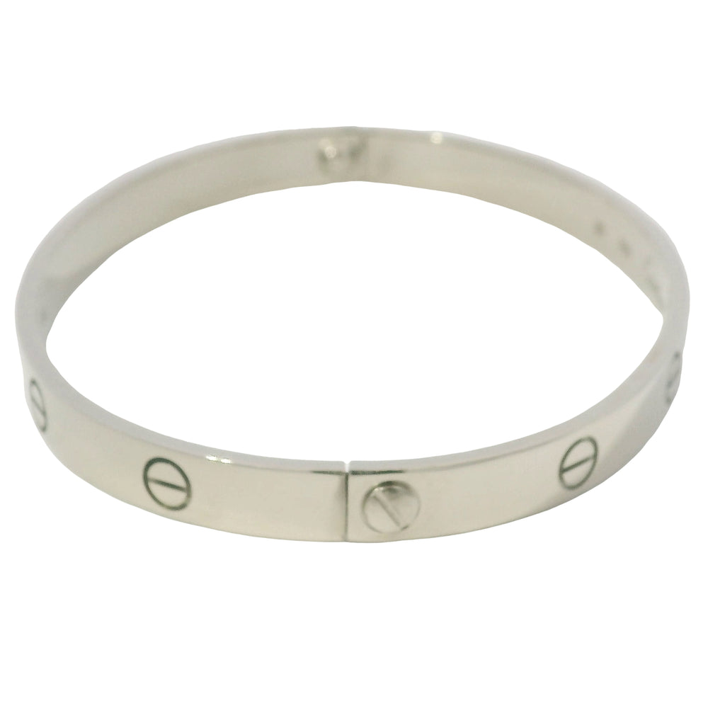 Cartier LOVE 18k White Gold Classic Model Size 20 Bangle Bracelet — product photo 2