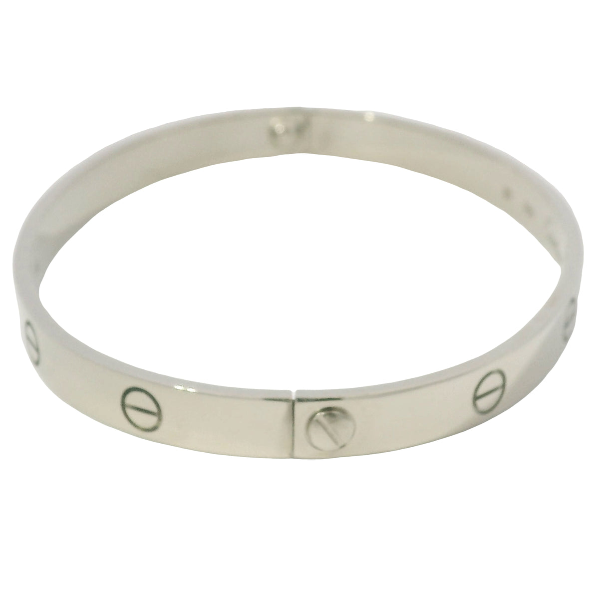 Cartier LOVE 18k White Gold Classic Model Size 20 Bangle Bracelet — product photo 2