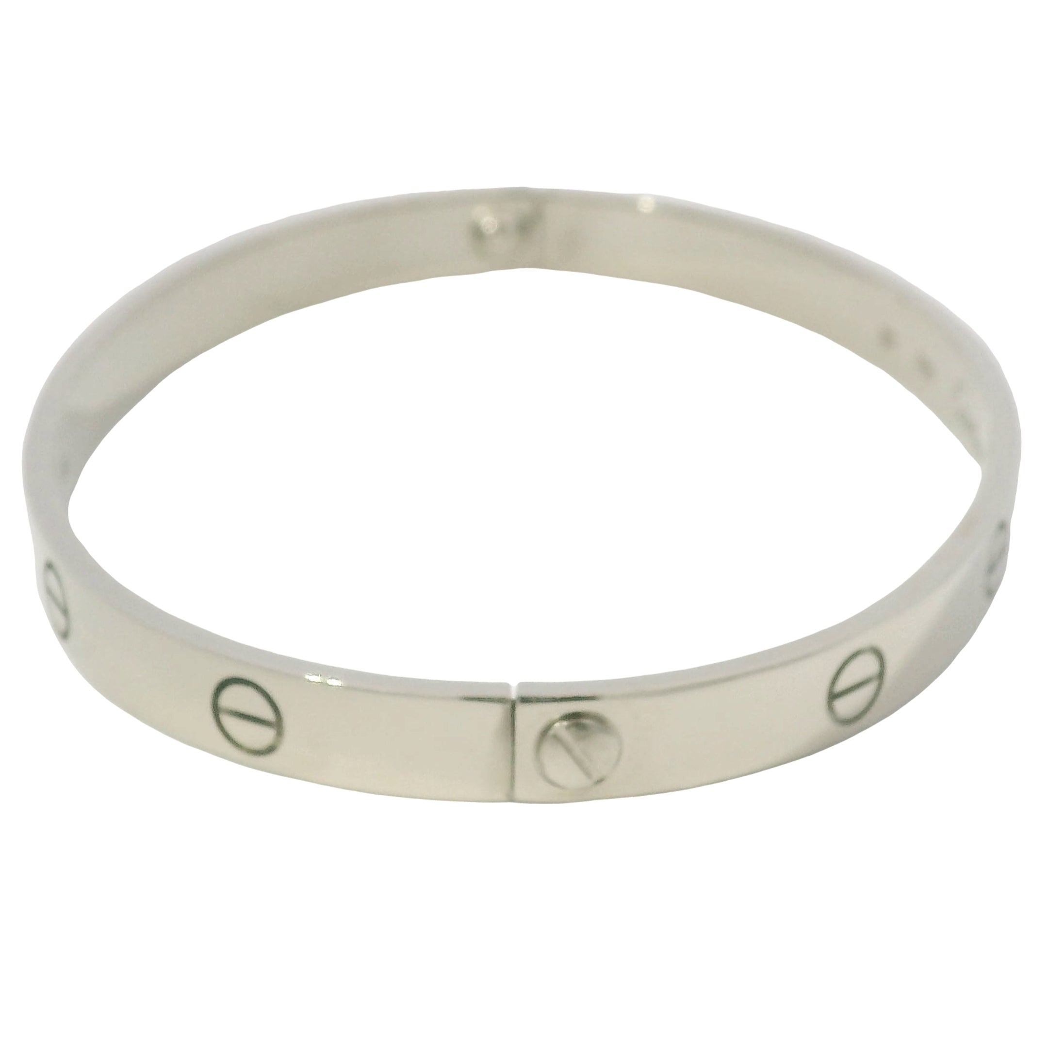 Cartier LOVE 18k White Gold Classic Model Size 20 Bangle Bracelet