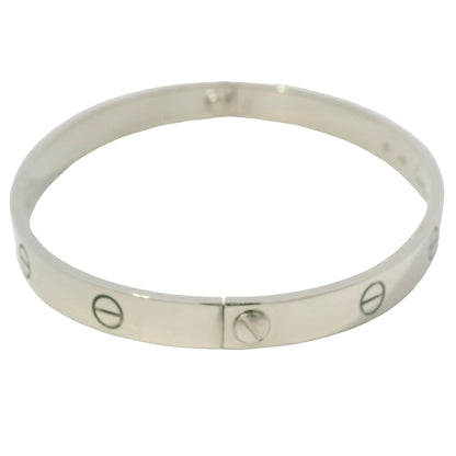 Cartier LOVE 18k White Gold Classic Model Size 20 Bangle Bracelet