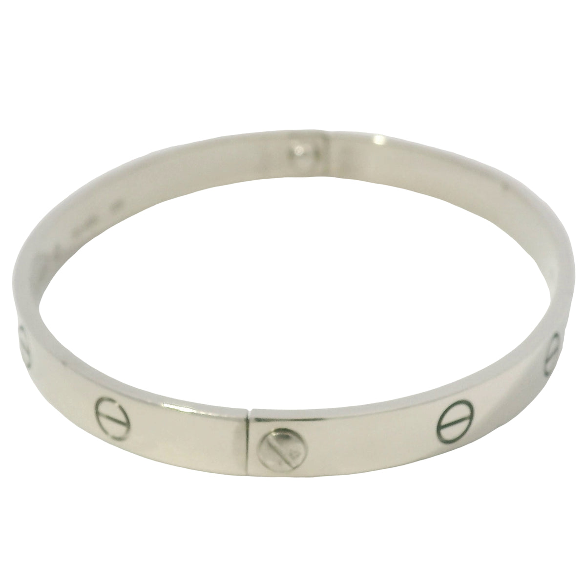 Cartier LOVE 18k White Gold Classic Model Size 20 Bangle Bracelet — product photo 4