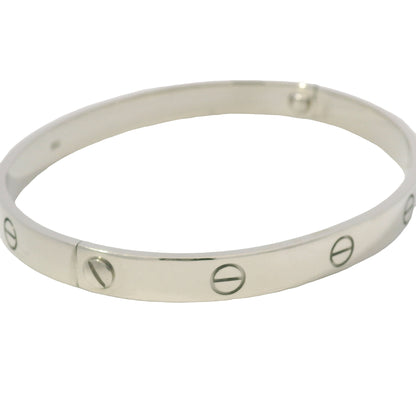 Cartier LOVE 18k White Gold Classic Model Size 20 Bangle Bracelet