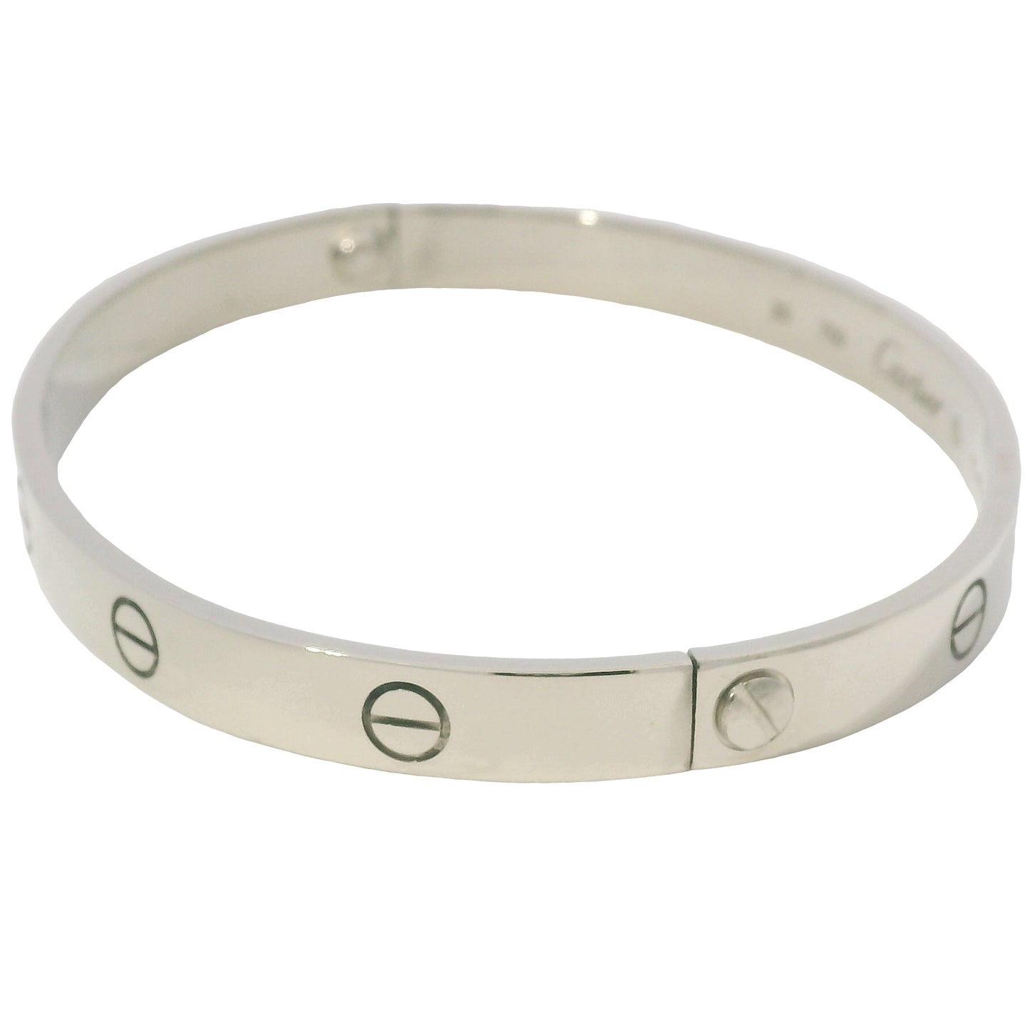 Cartier LOVE 18k White Gold Classic Model Size 20 Bangle Bracelet