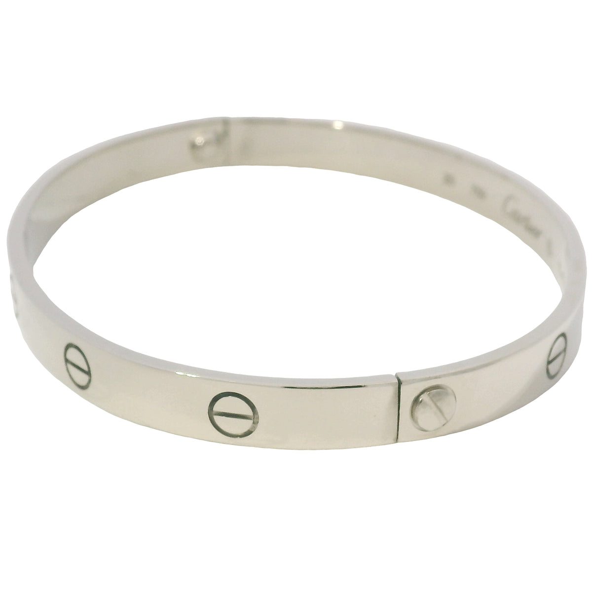 Cartier LOVE 18k White Gold Classic Model Size 20 Bangle Bracelet — product photo 8